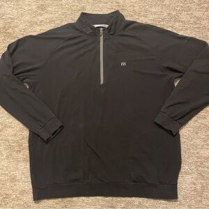 Travis Mathew 1/4 Zip Pullover Mens XL Black Terranea Resort Long Sleeve Golf